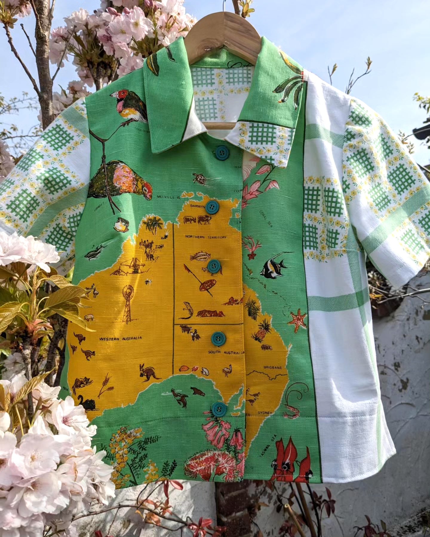 Handmade Vintage Australian Teatowel Shirt