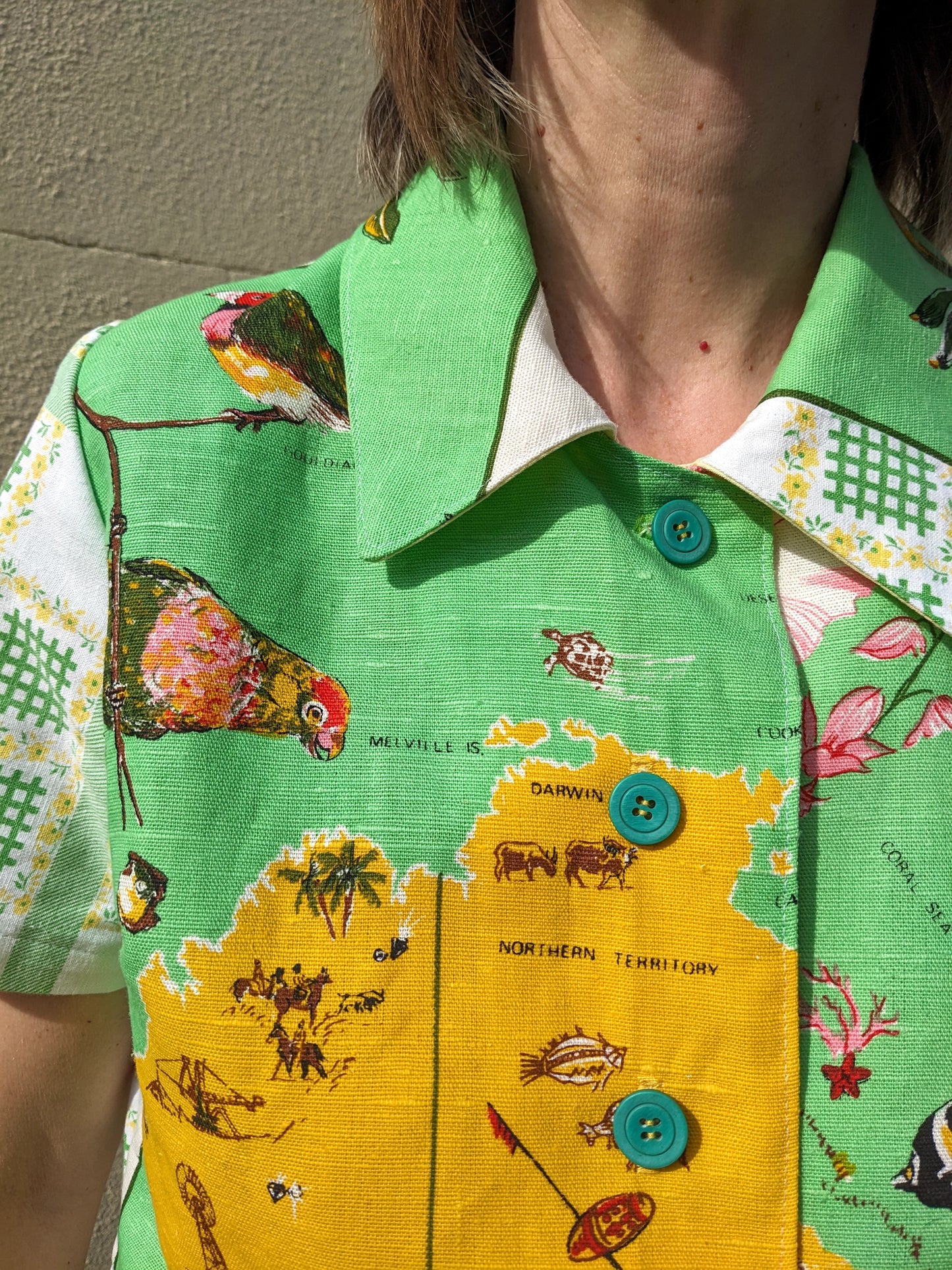 Handmade Vintage Australian Teatowel Shirt