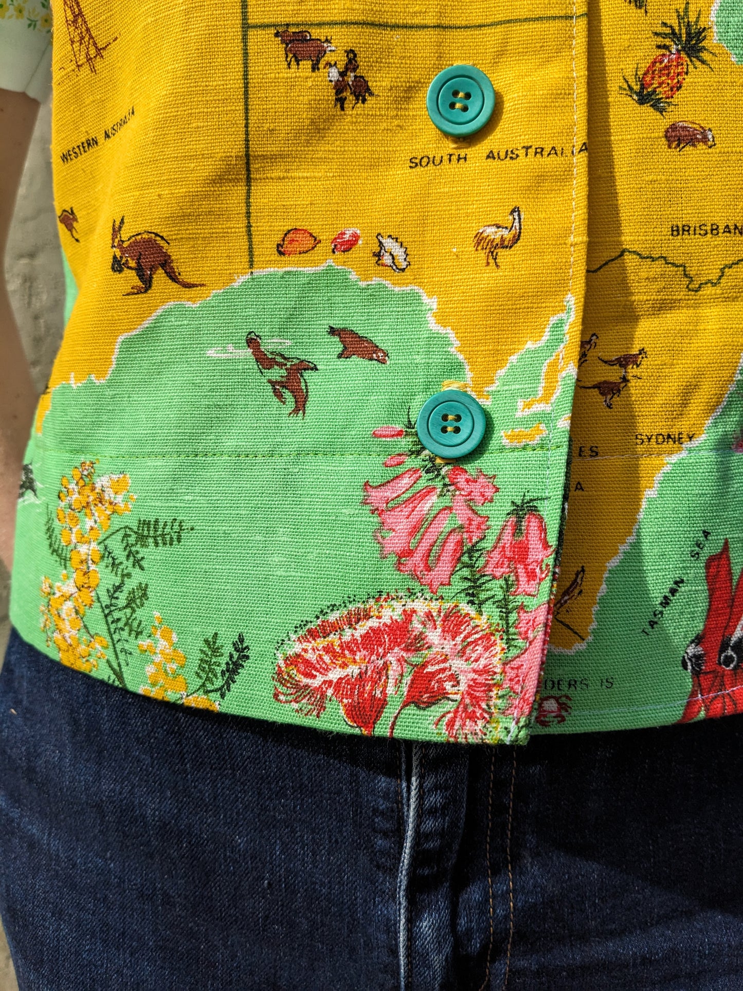 Handmade Vintage Australian Teatowel Shirt
