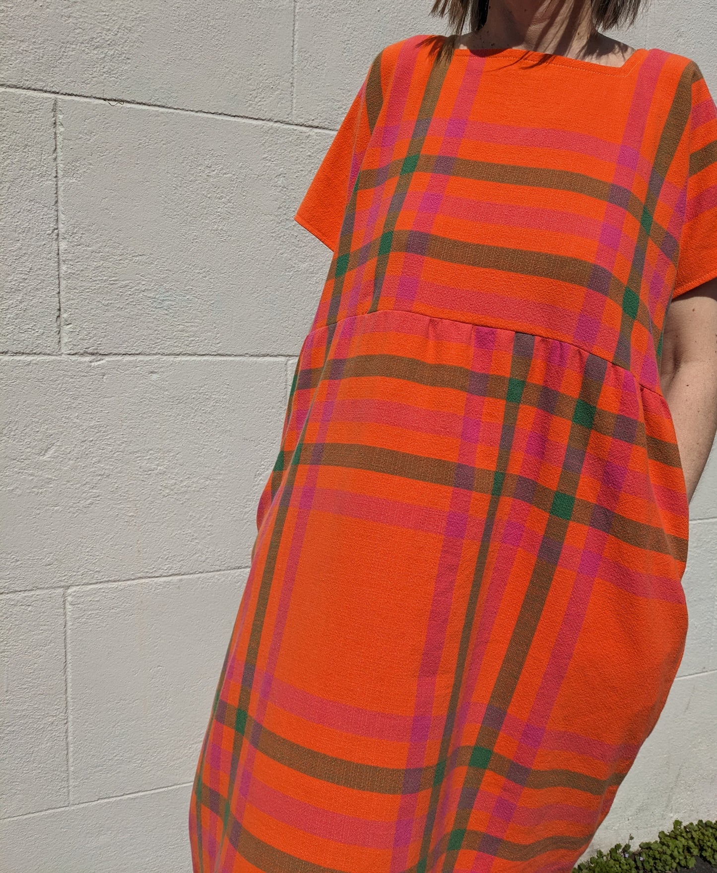 Vintage Tablecloth Check Dress