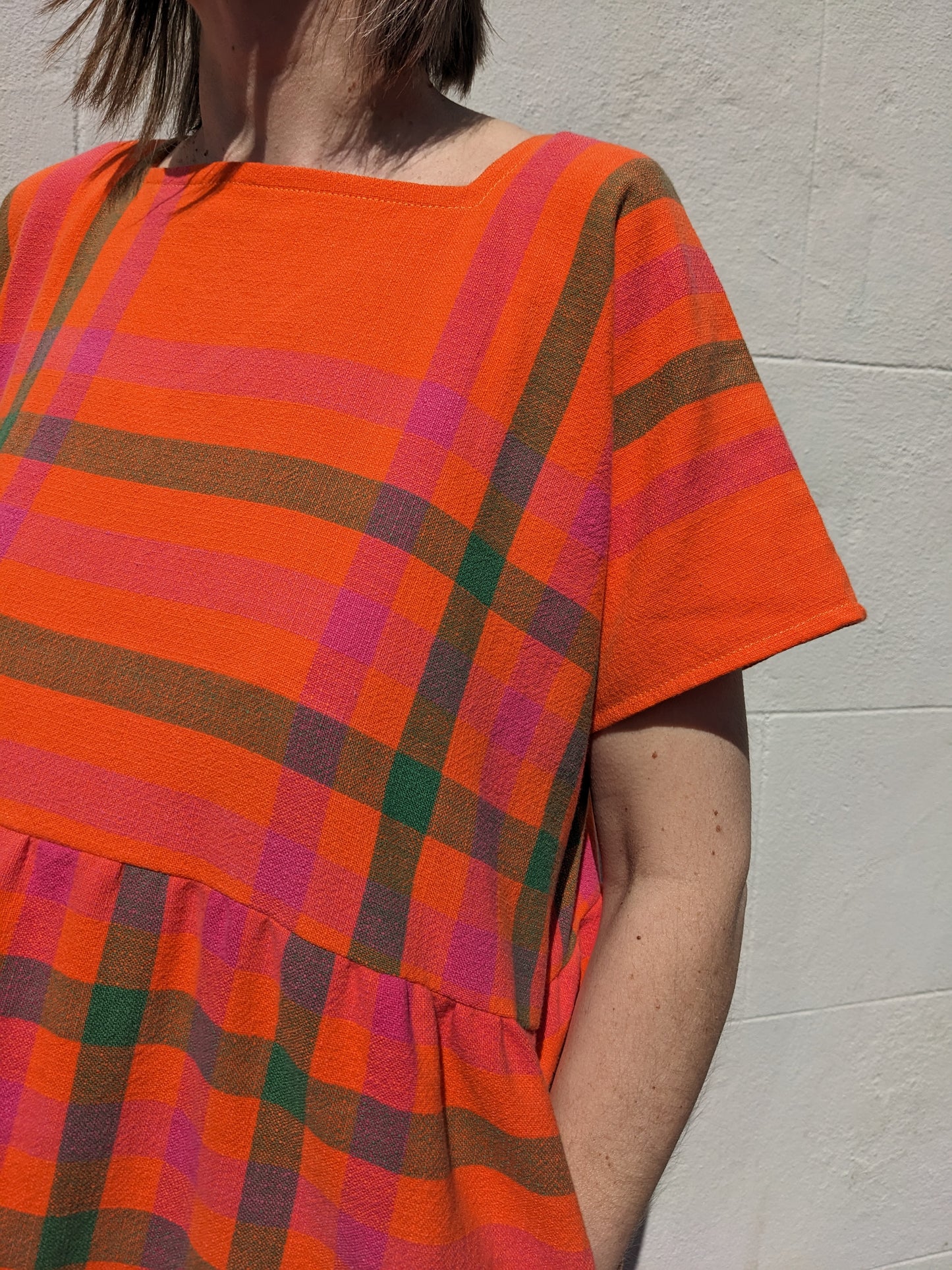 Vintage Tablecloth Check Dress
