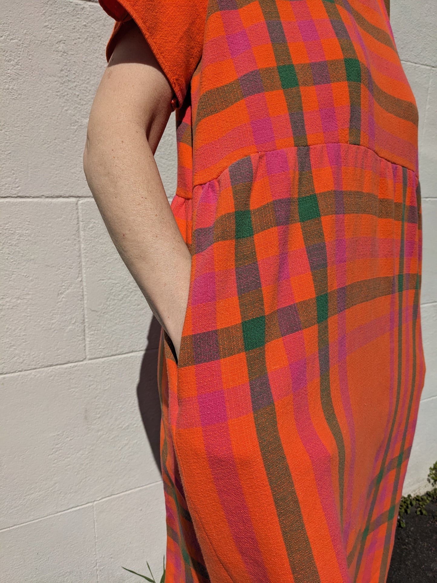 Vintage Tablecloth Check Dress