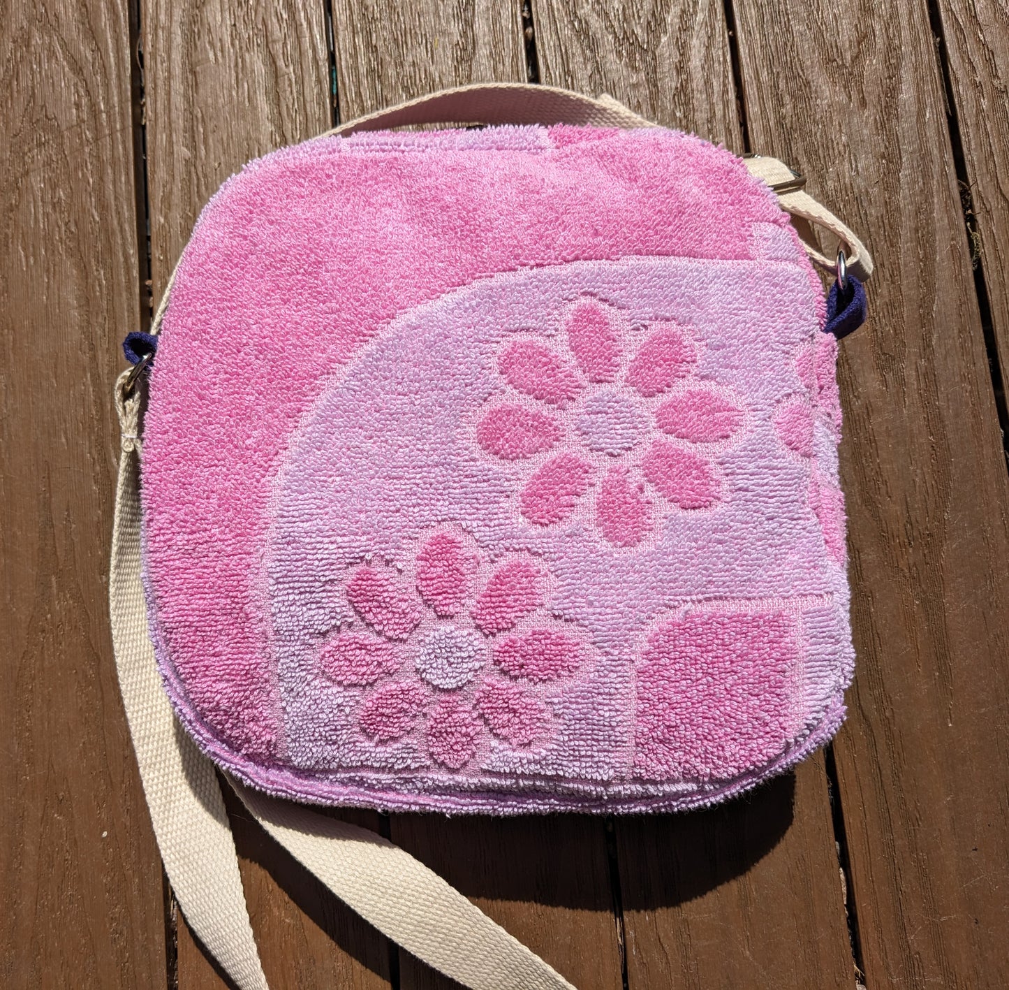 Vintage Towel Cross-body bag with front zipped pocket