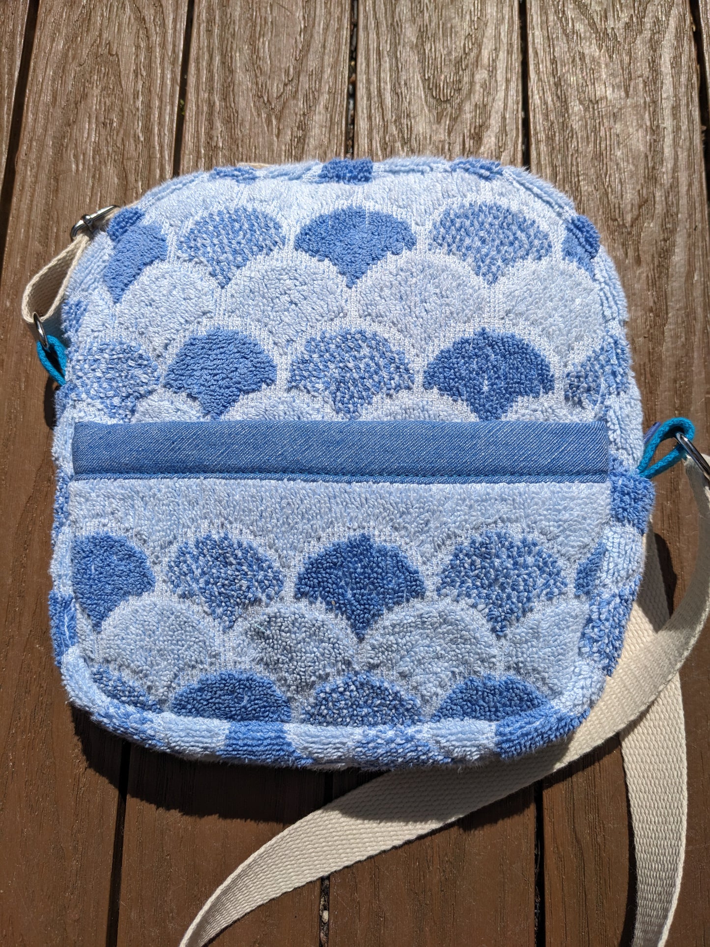 Vintage Towel Cross-Body Bag - Blue