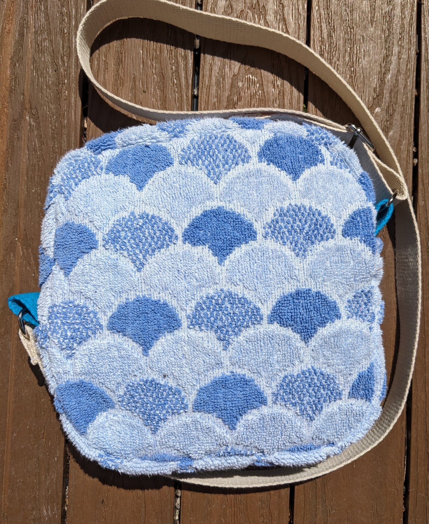 Vintage Towel Cross-Body Bag - Blue