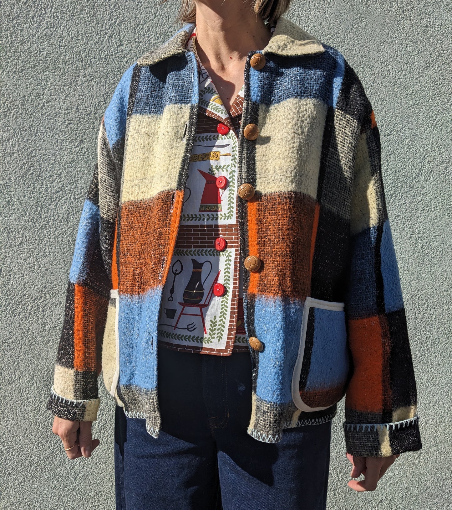 Vintage Woolen Blanket Jacket
