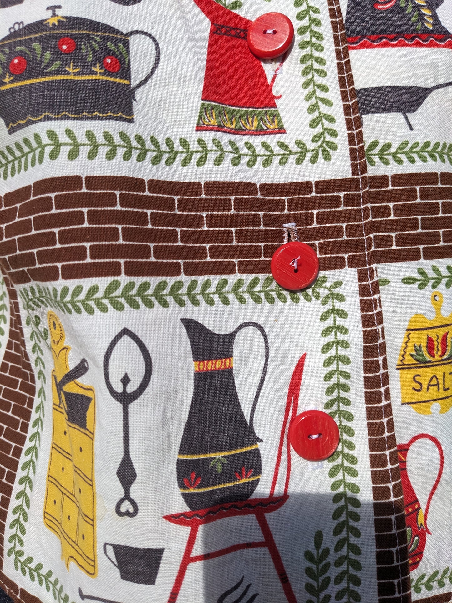 Handmade Vintage Kitchen/Patchwork Print Shirt