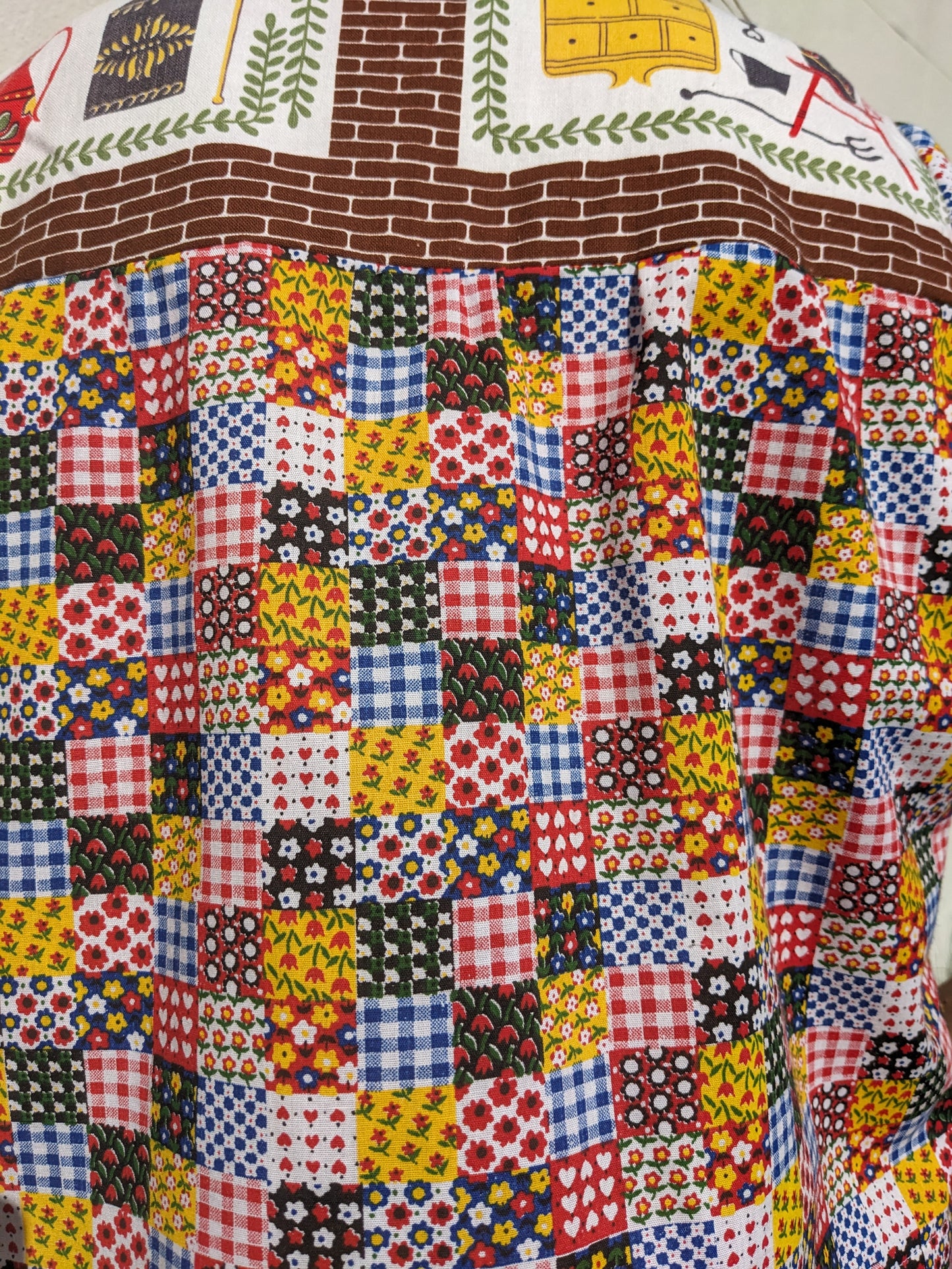 Handmade Vintage Kitchen/Patchwork Print Shirt