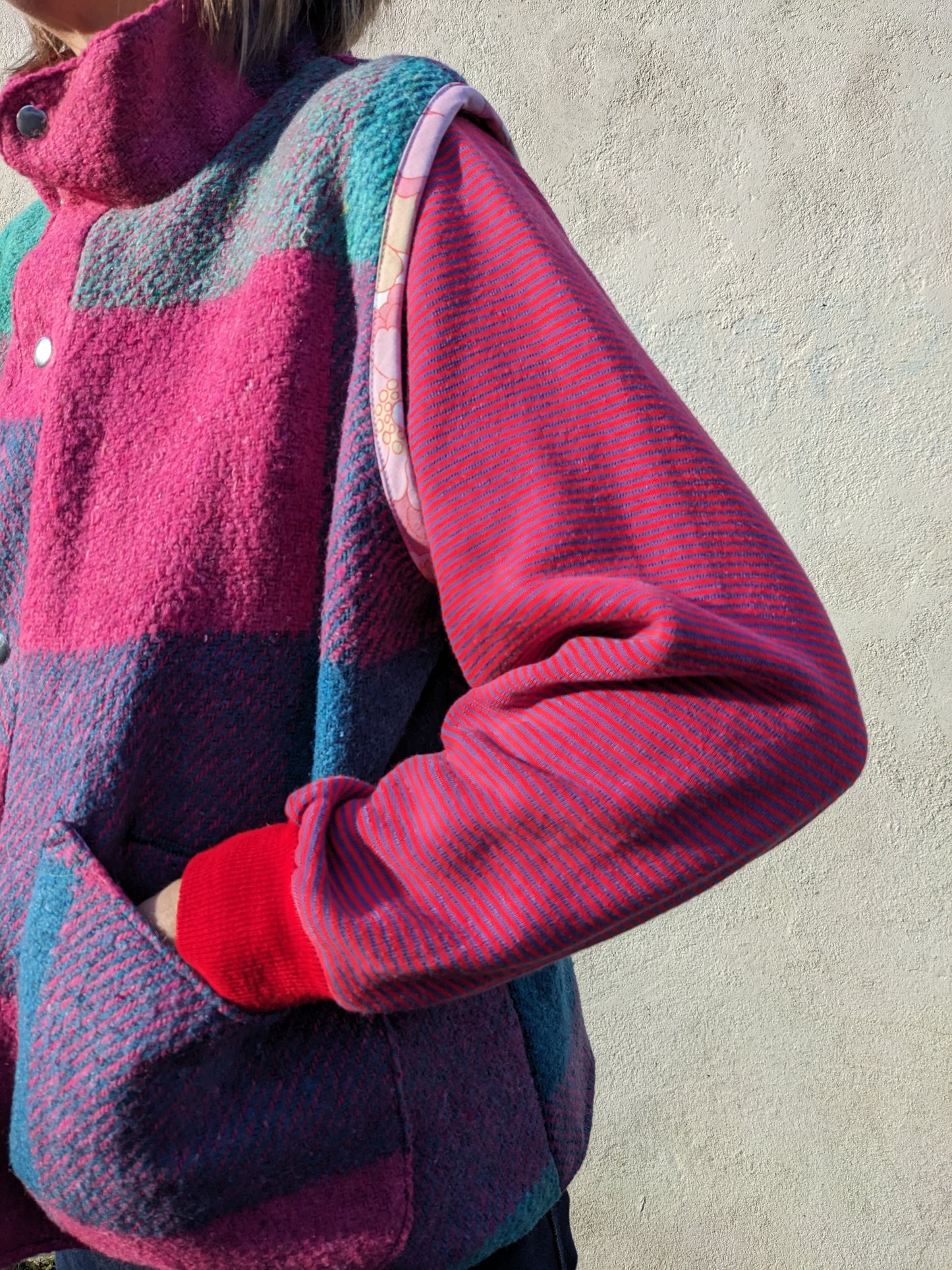 Vintage Checked Blanket Gilet