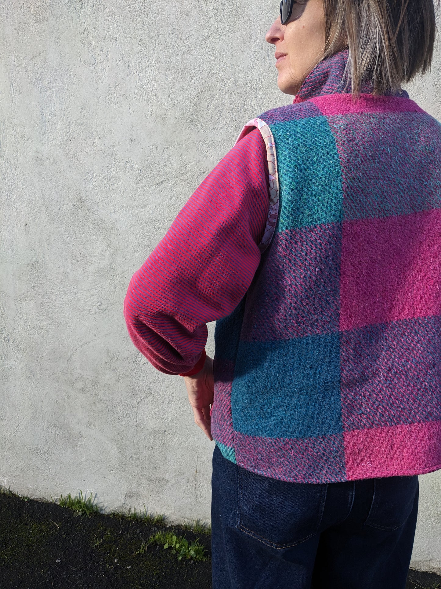 Vintage Checked Blanket Gilet