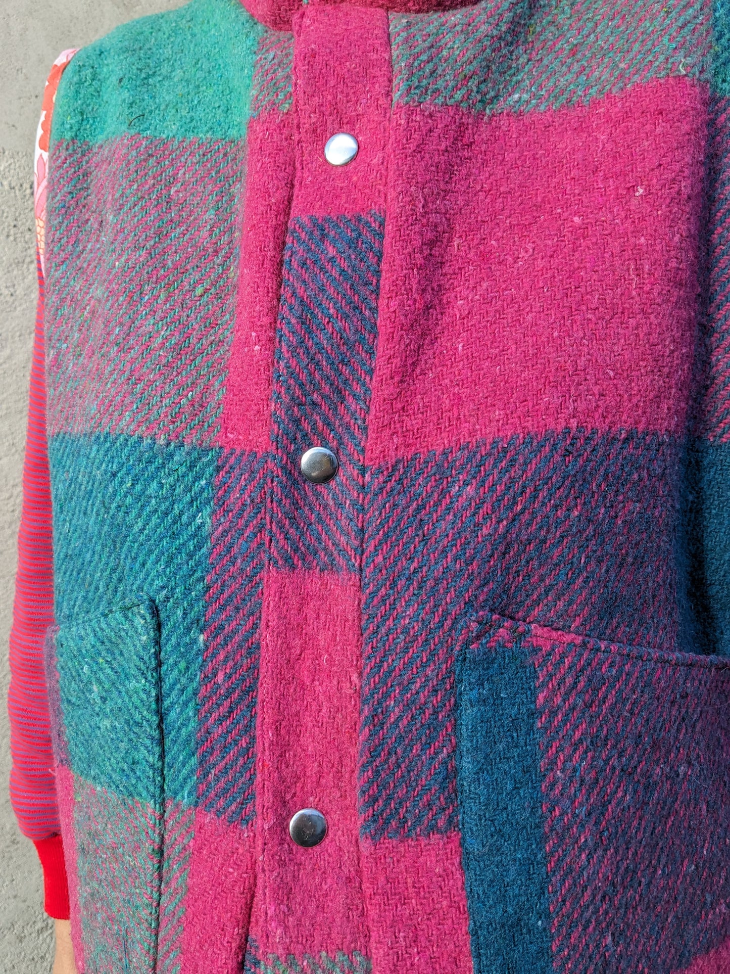Vintage Checked Blanket Gilet