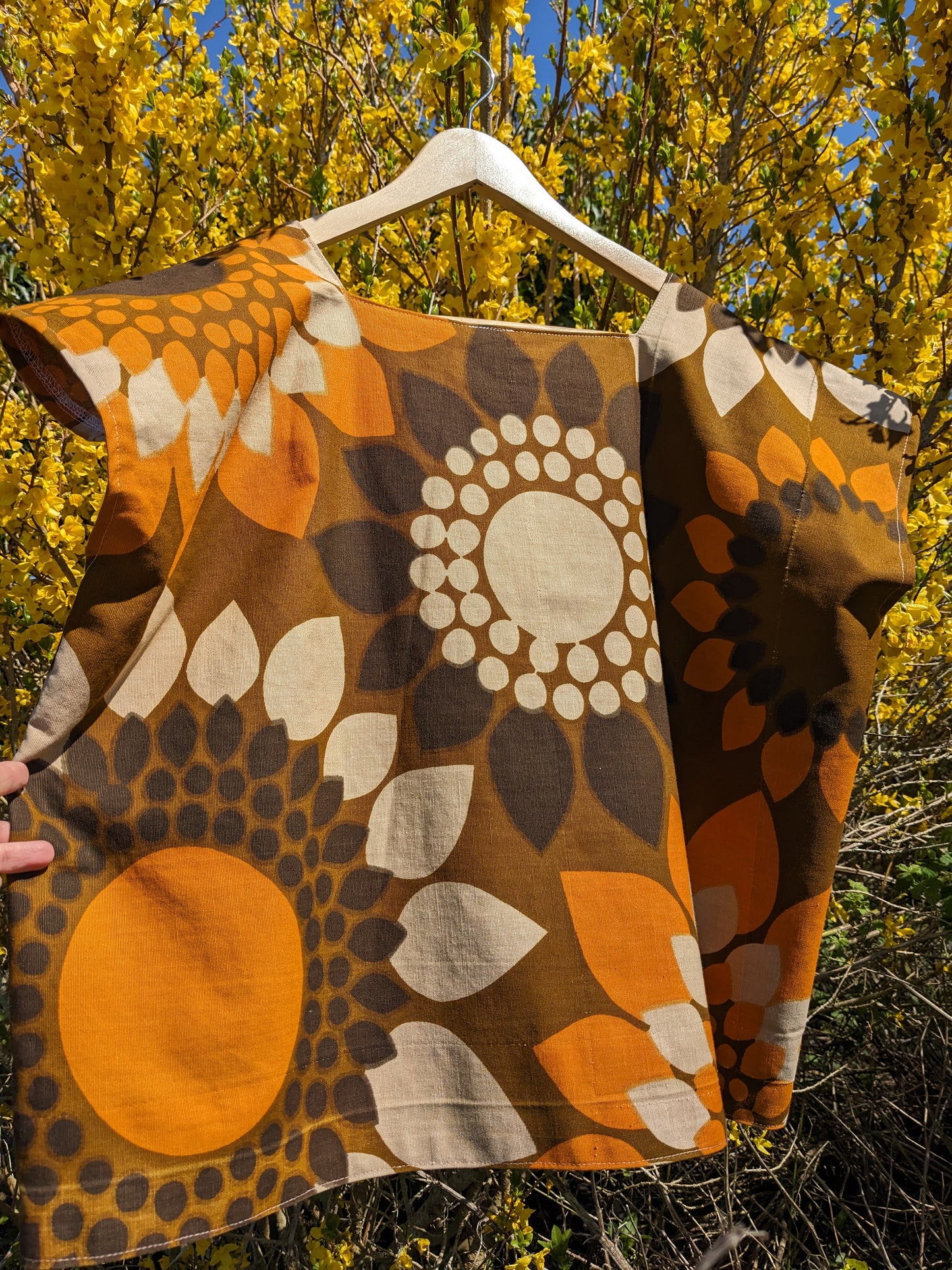 Handmade Vintage Sunflower Print top