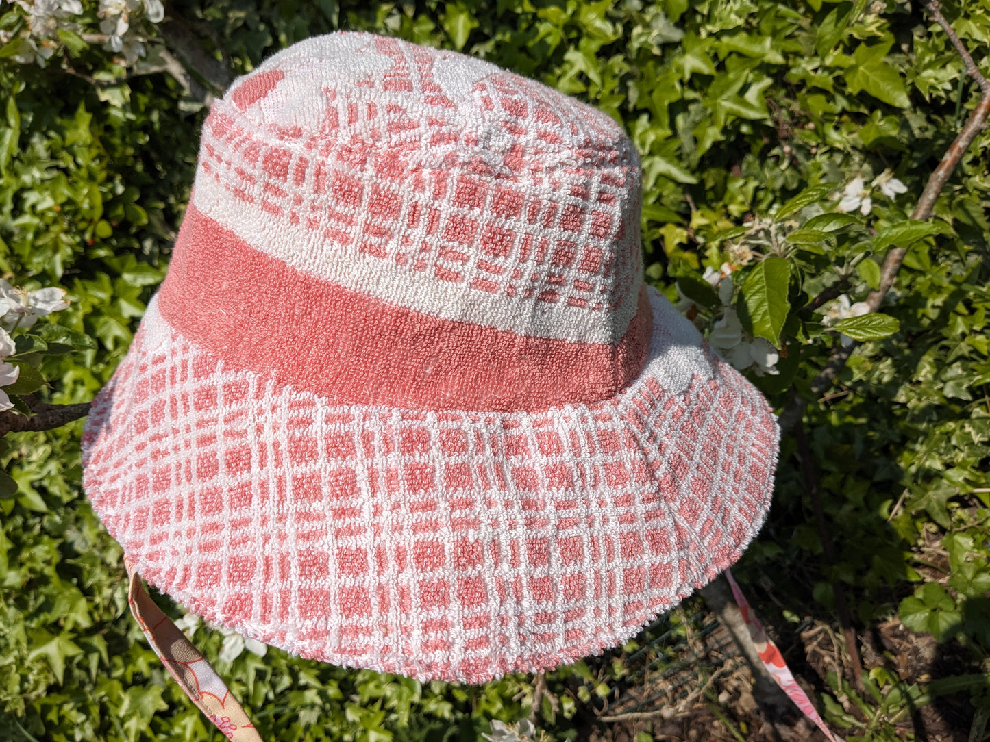 Handmade Vintage Towel hat with Straps