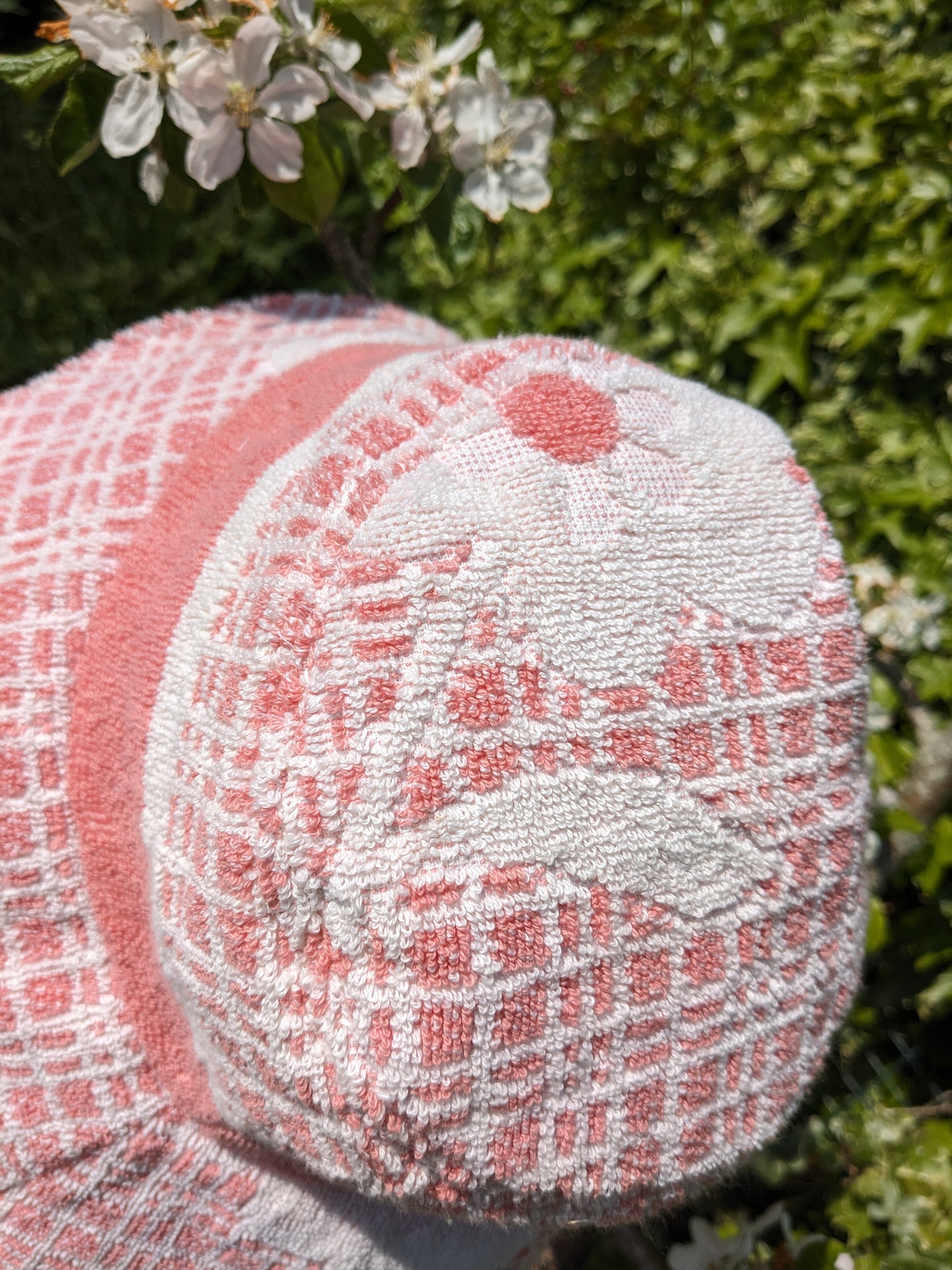 Handmade Vintage Towel hat with Straps
