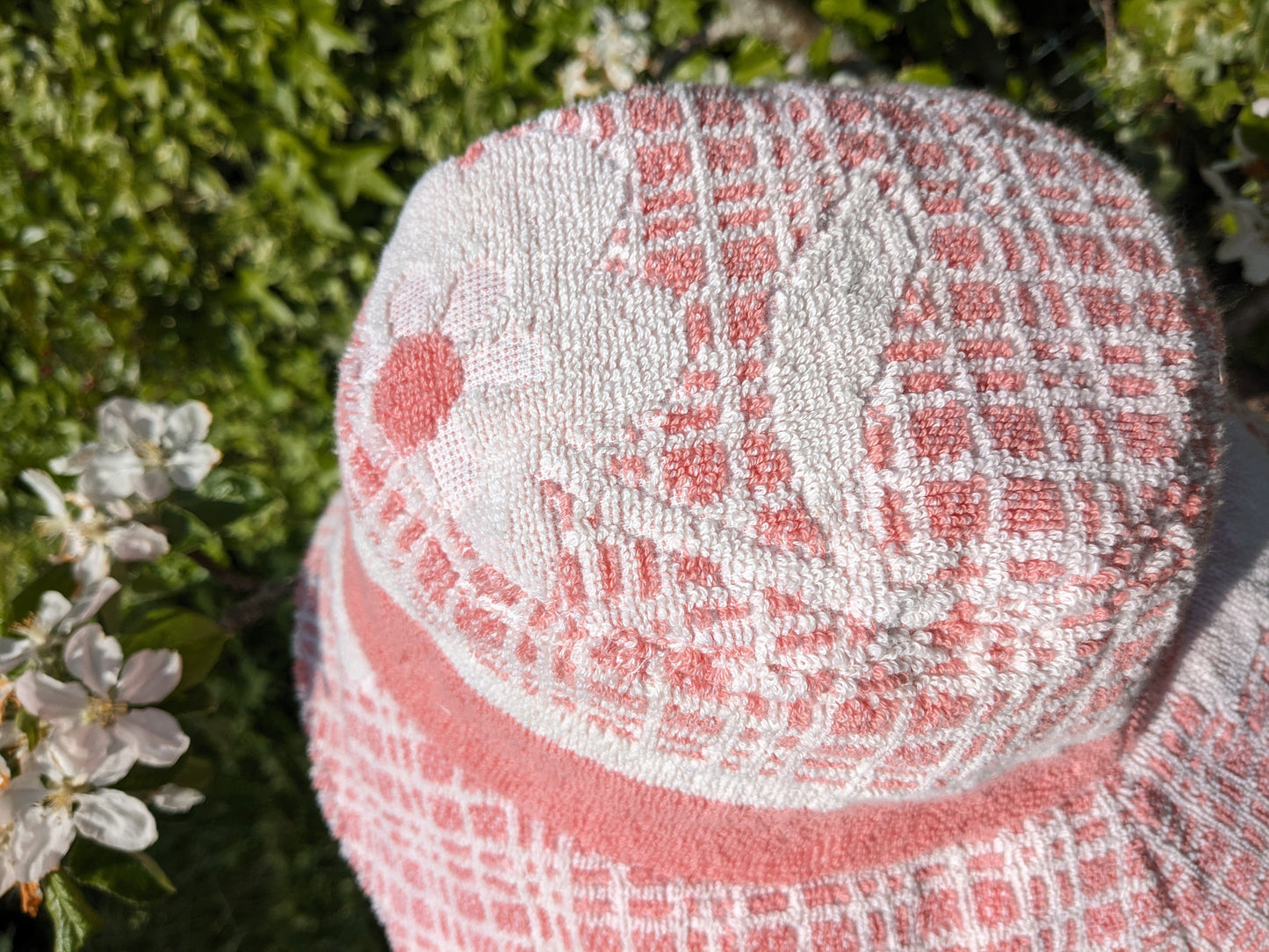 Handmade Vintage Towel hat with Straps