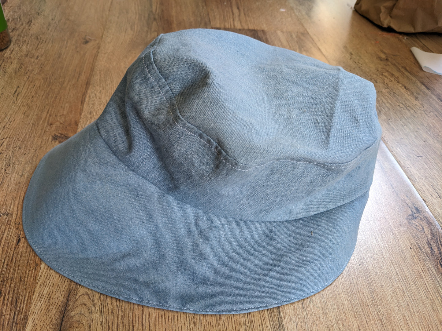 Vintage Denim and Ditsy Floral Print Sun Hat