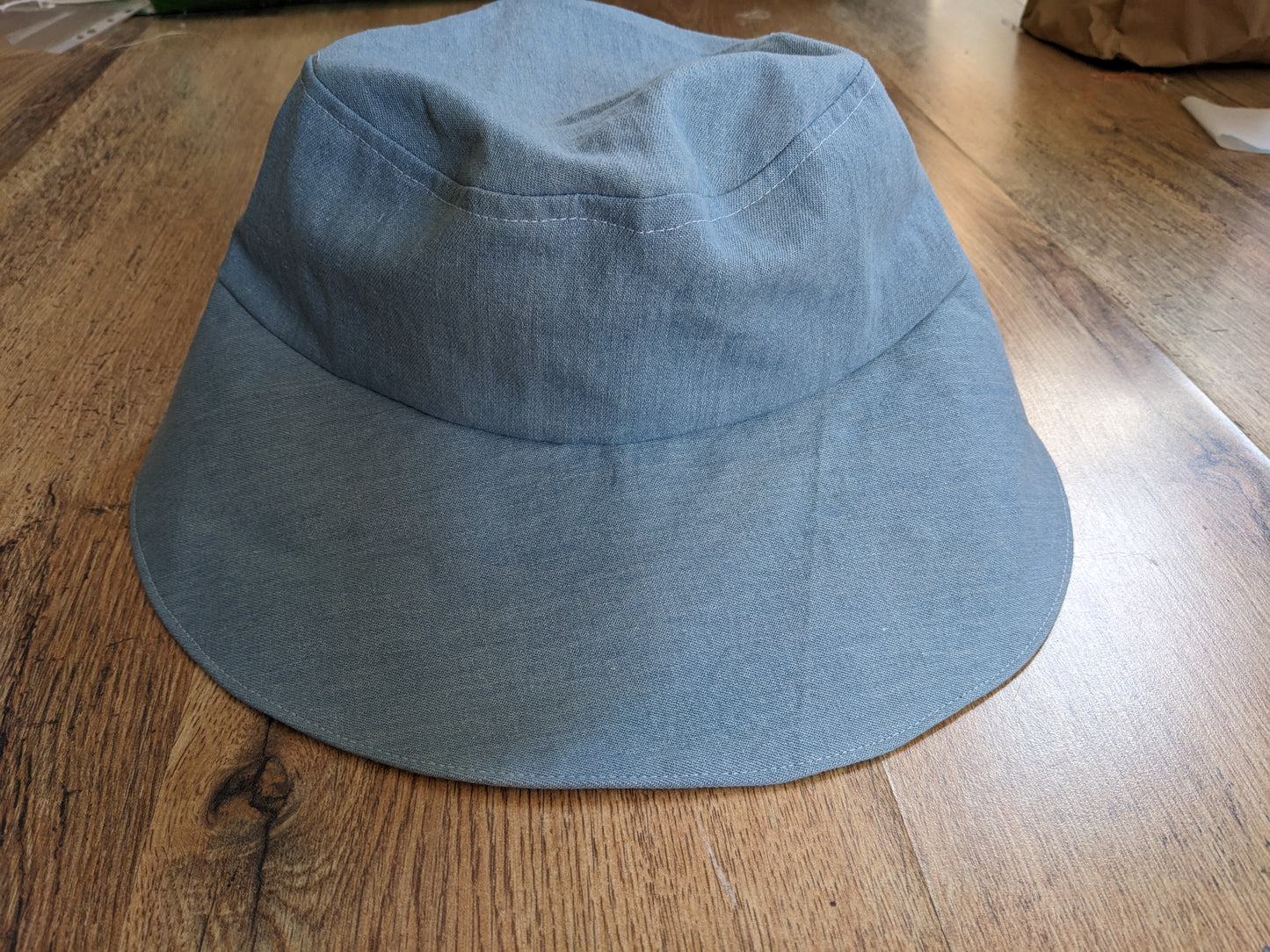 Vintage Denim and Ditsy Floral Print Sun Hat