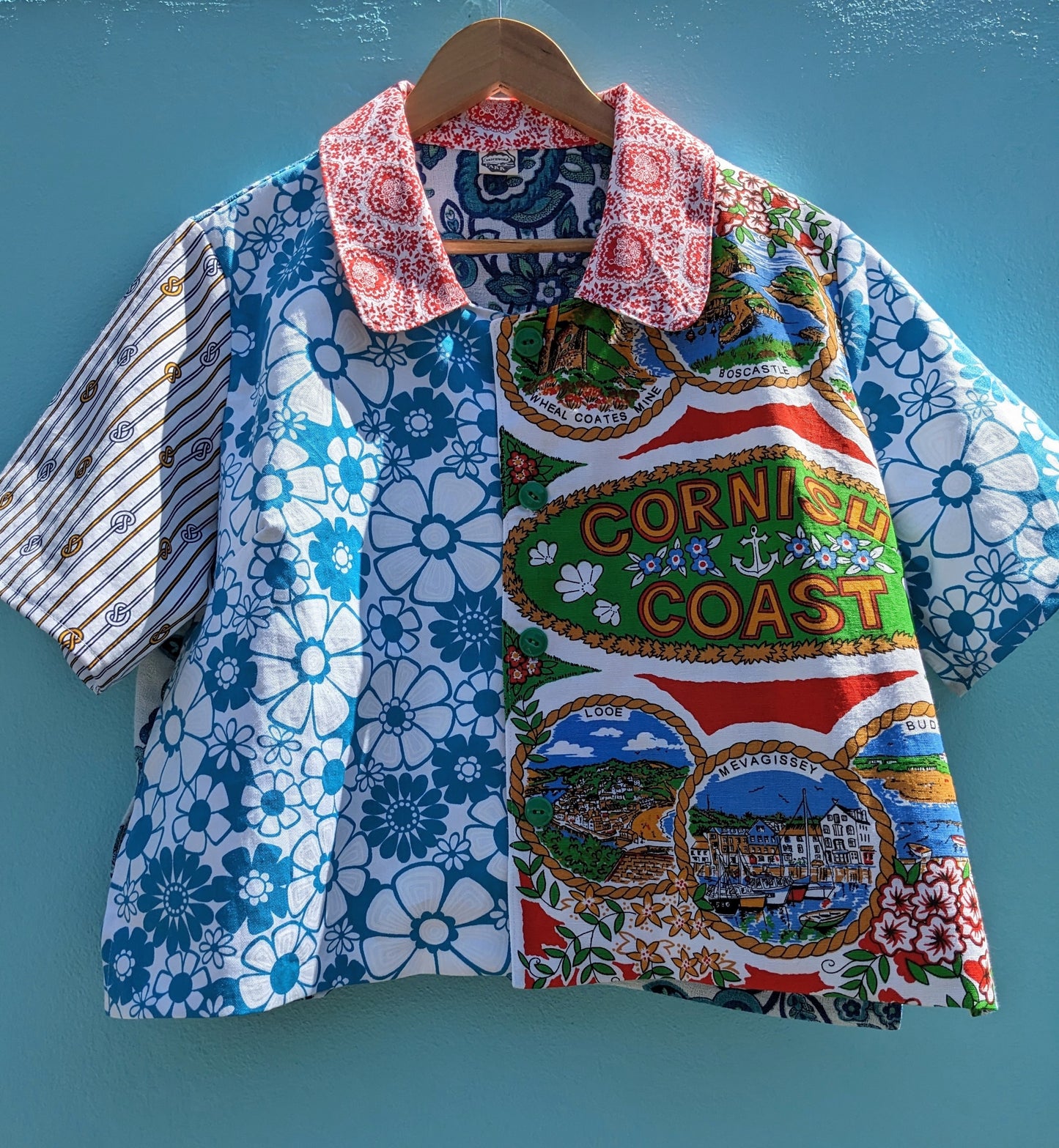 Handmade Vintage Cornish Teatowel Shirt