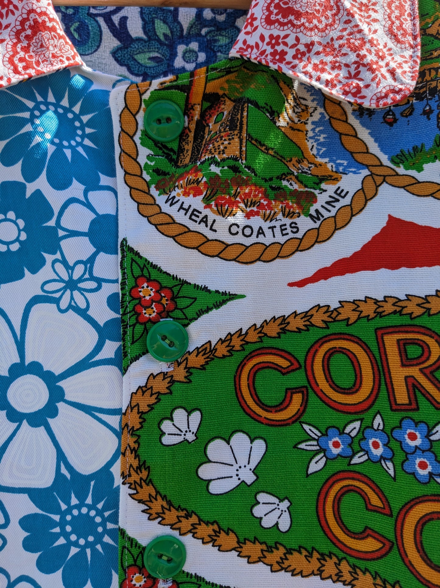 Handmade Vintage Cornish Teatowel Shirt