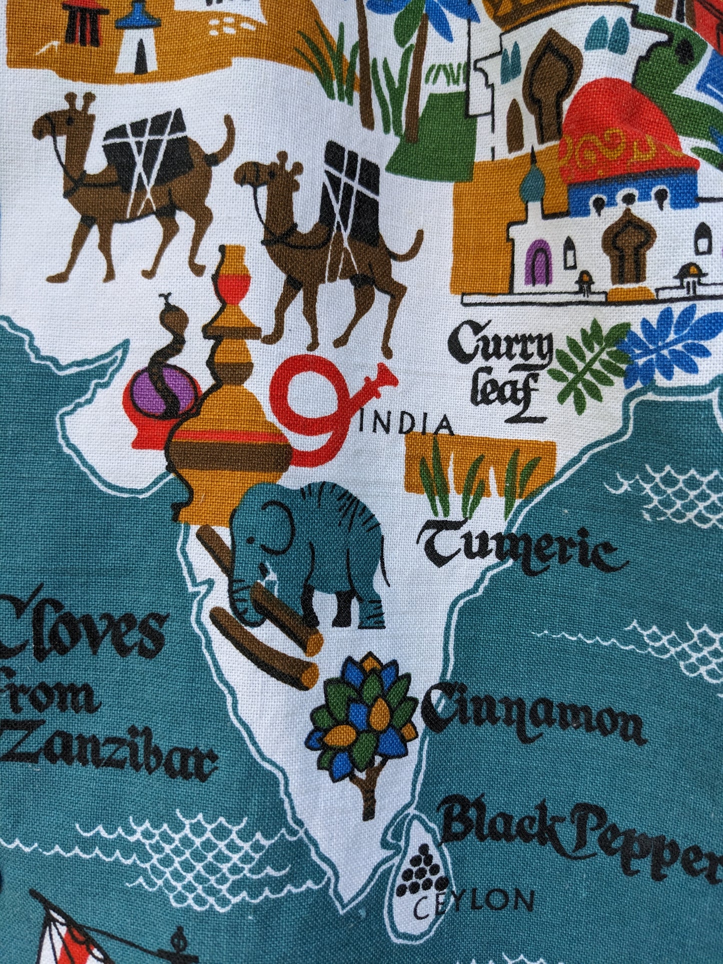 Handmade "Spice Trade" Vintage Teatowel Shirt;