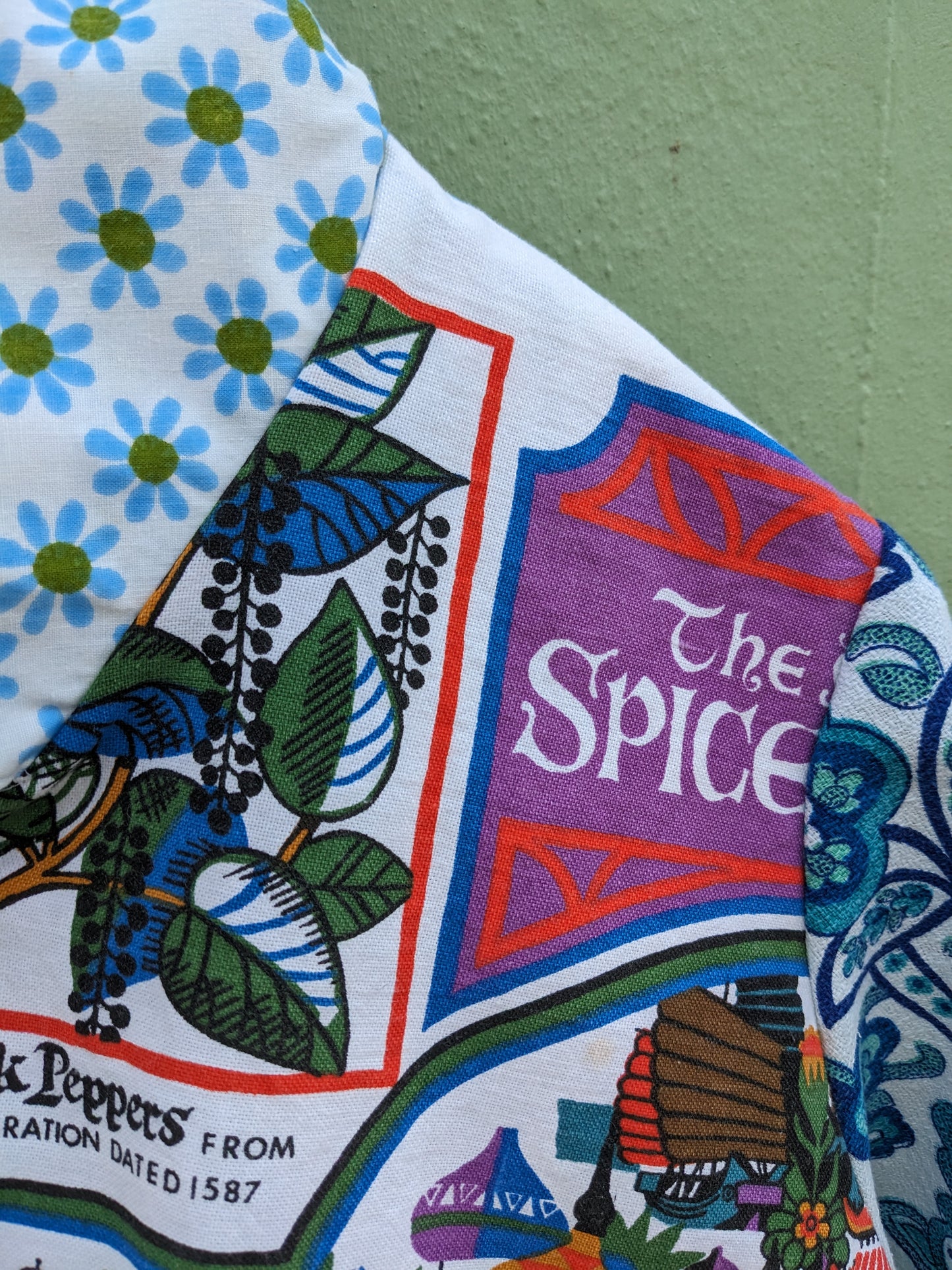 Handmade "Spice Trade" Vintage Teatowel Shirt;