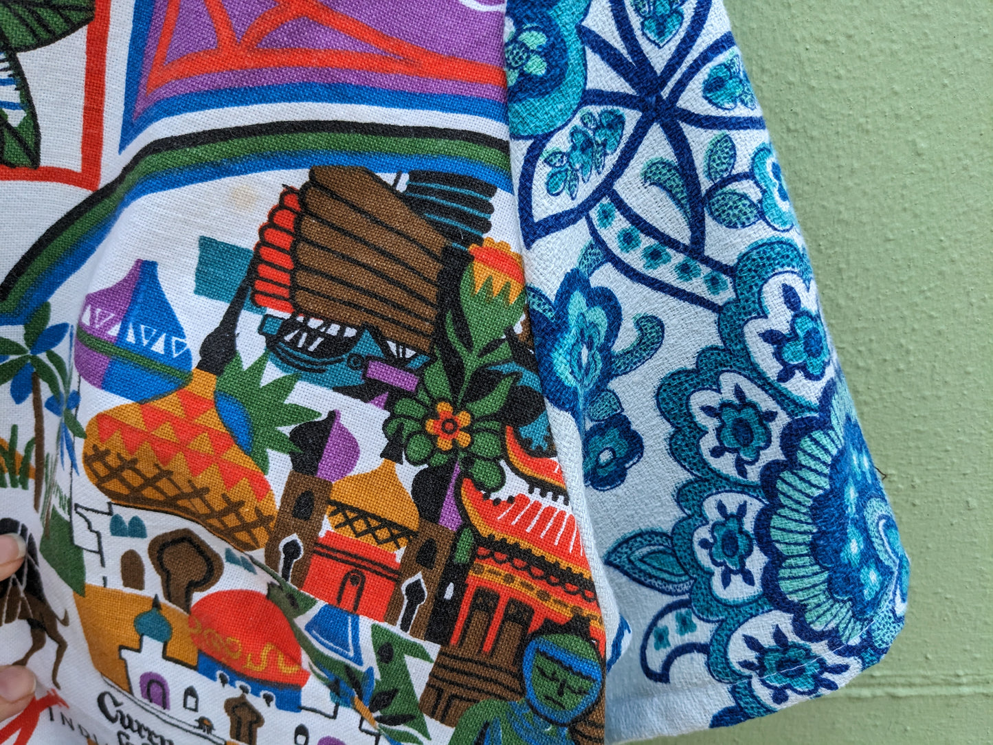 Handmade "Spice Trade" Vintage Teatowel Shirt;