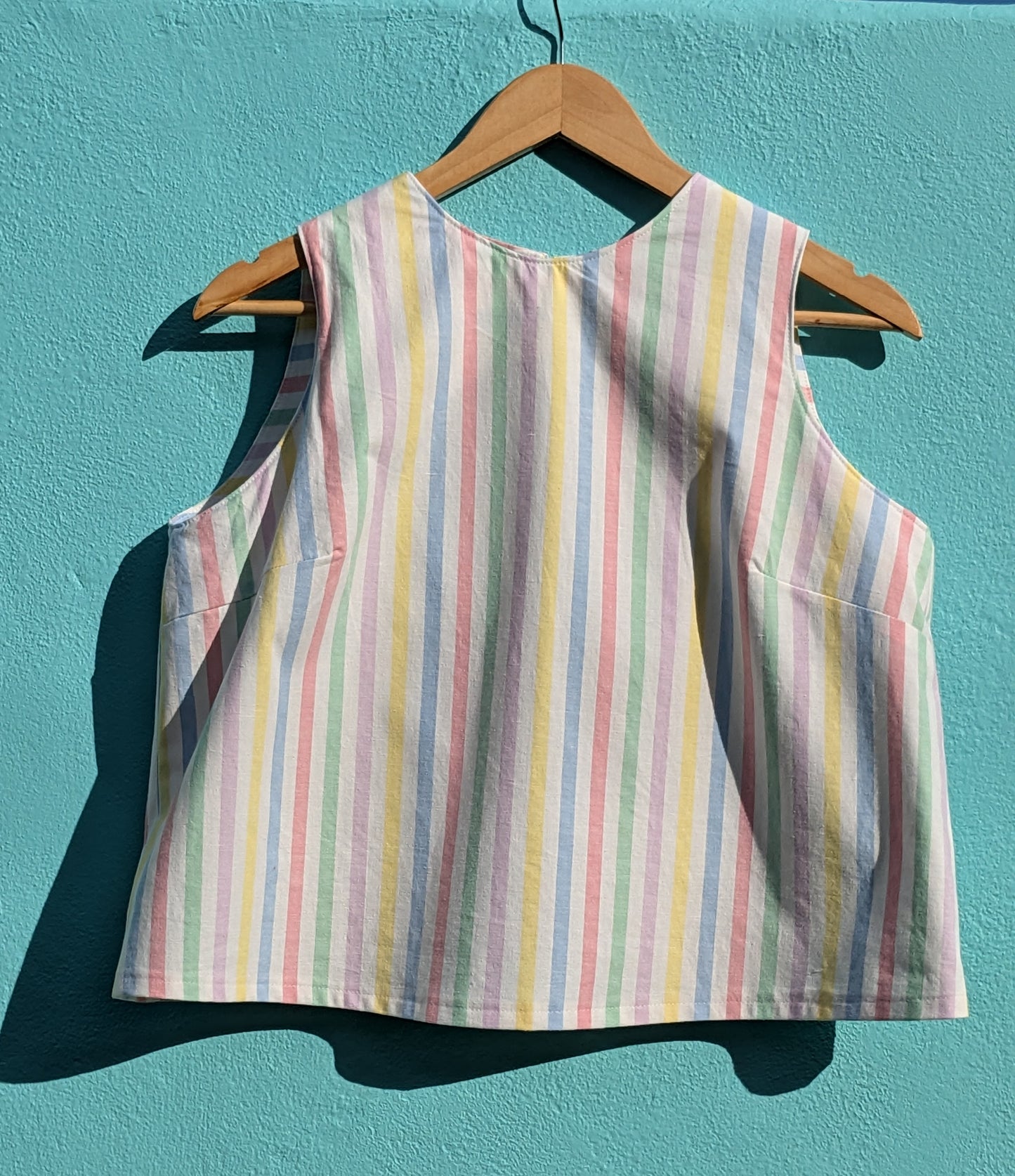 Handmade Vintage Candy Stripe Sleeveless Top