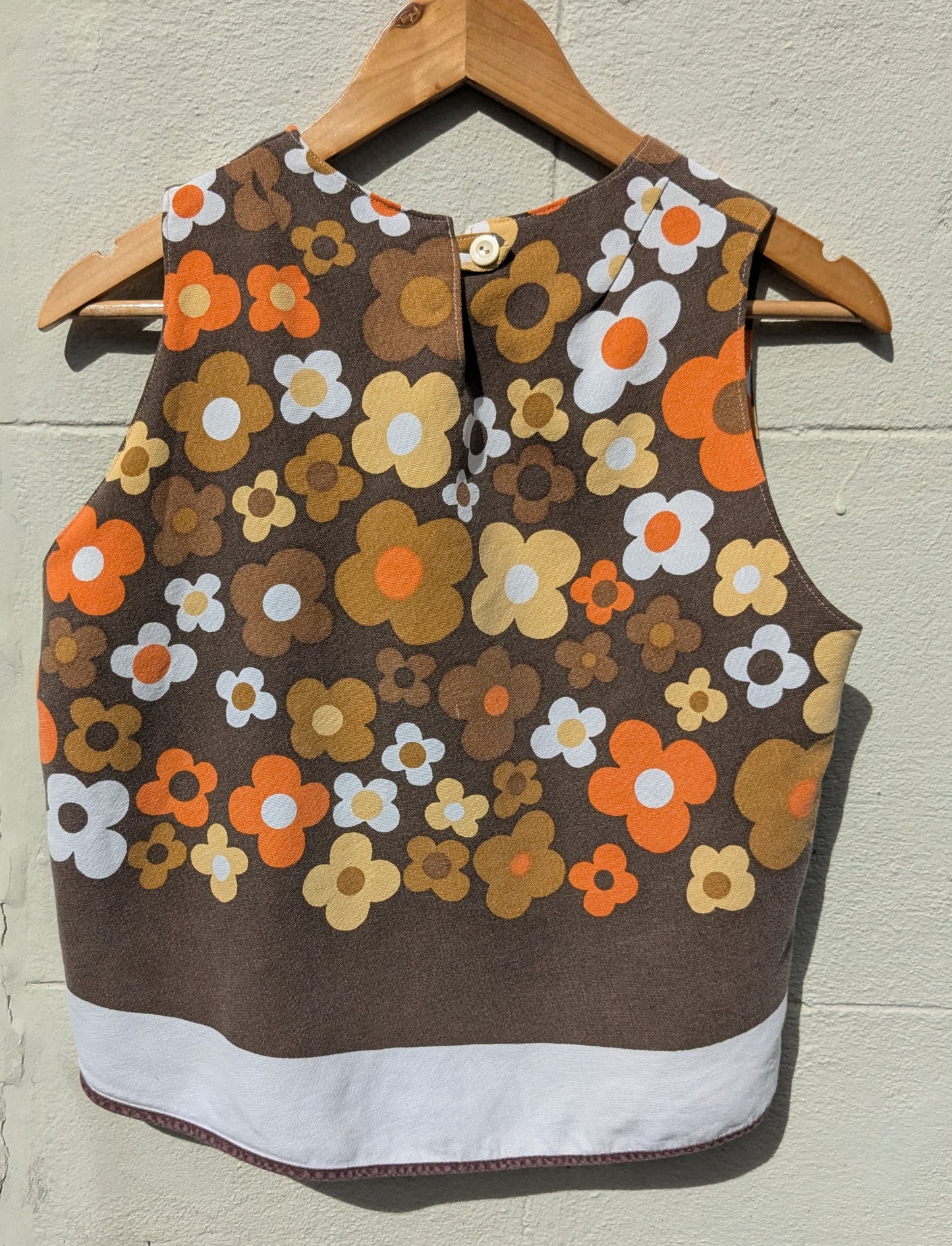 Handmade Vintage Daisy Print Tablecoth Top
