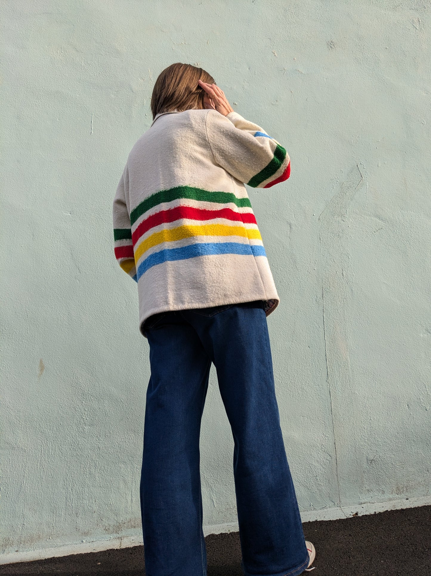 Handmade Vintage Striped Blanket Jacket