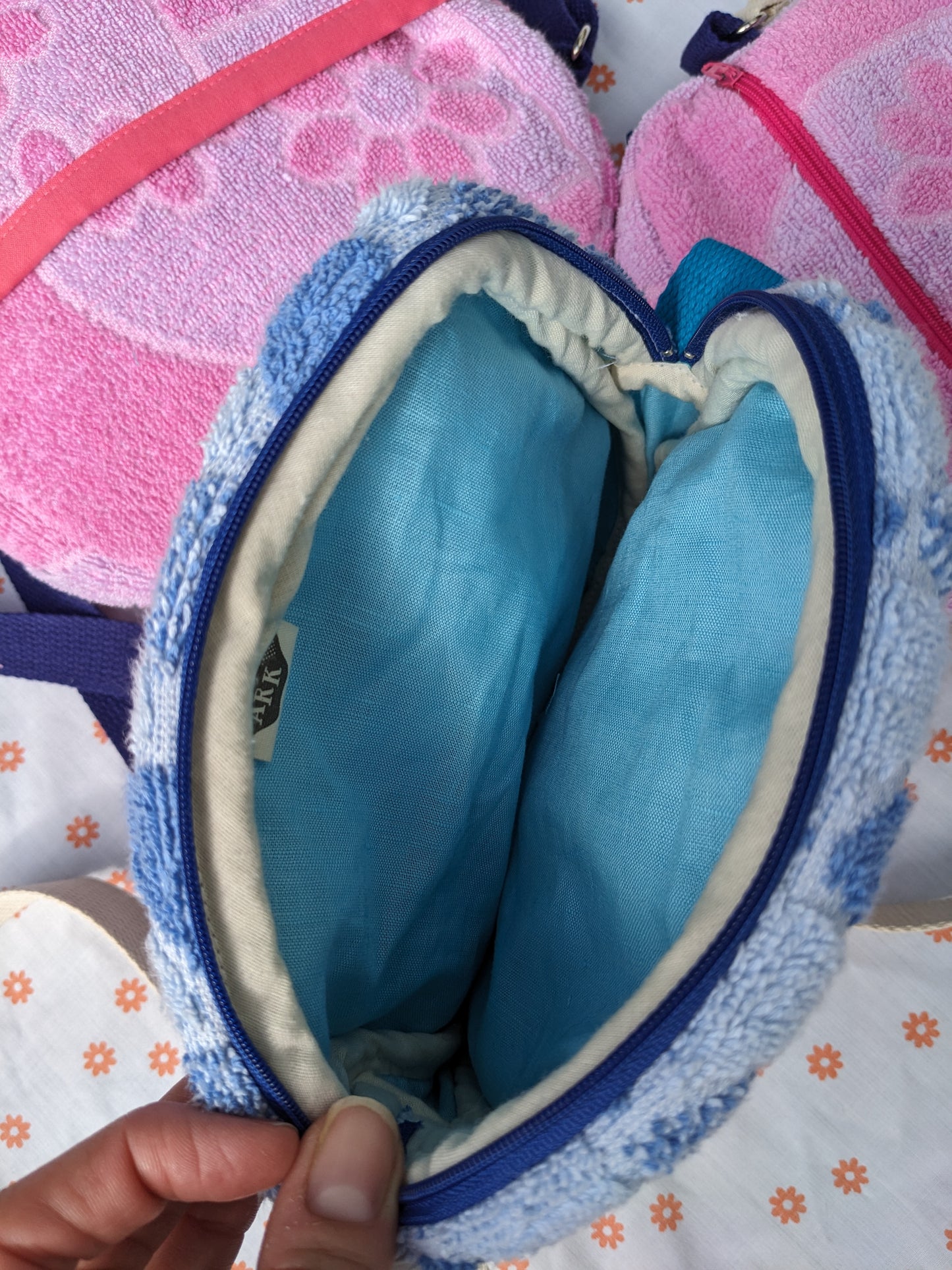 Vintage Towel Cross-Body Bag - Blue