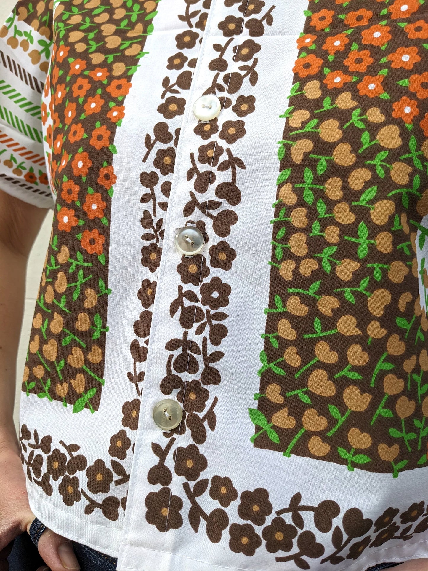 Vintage Border Print Tablecloth Shirt