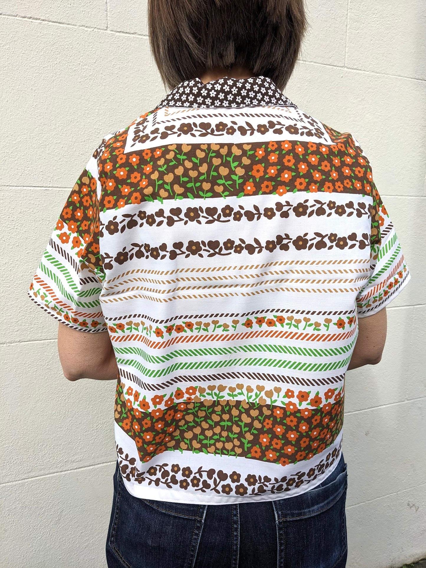Vintage Border Print Tablecloth Shirt