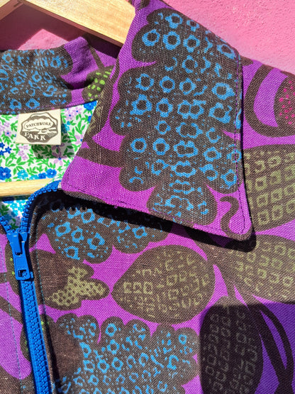 Handmade Vintage Zip up Patterned Jacket