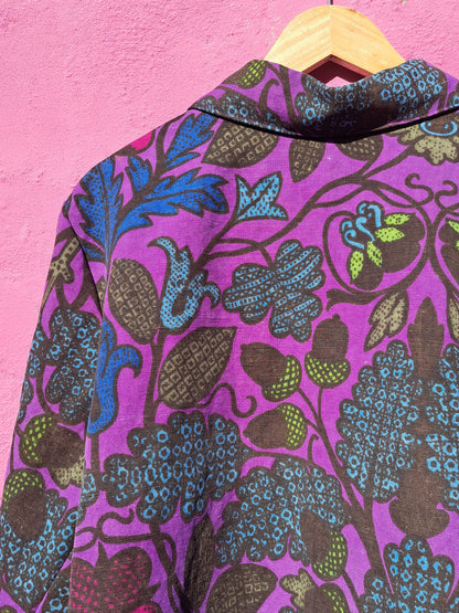 Handmade Vintage Zip up Patterned Jacket