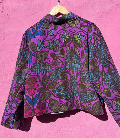 Handmade Vintage Zip up Patterned Jacket