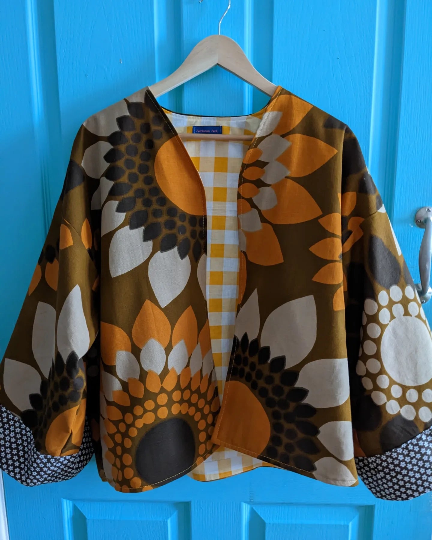 Vintage Sunflower Print Kimono-Style Jacket