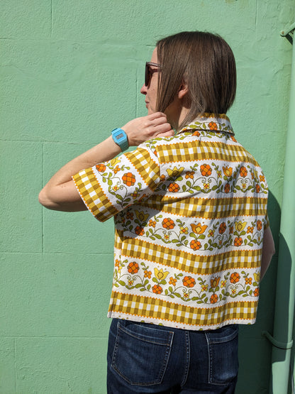 Handmade Vintage Spring Print shirt