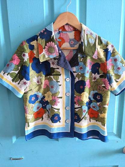 Handmade Vintage Tablecloth Floral Shirt