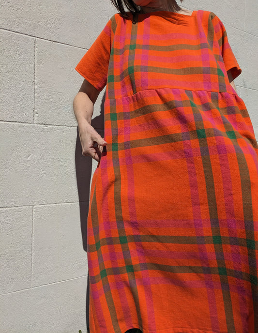 Vintage Tablecloth Check Dress