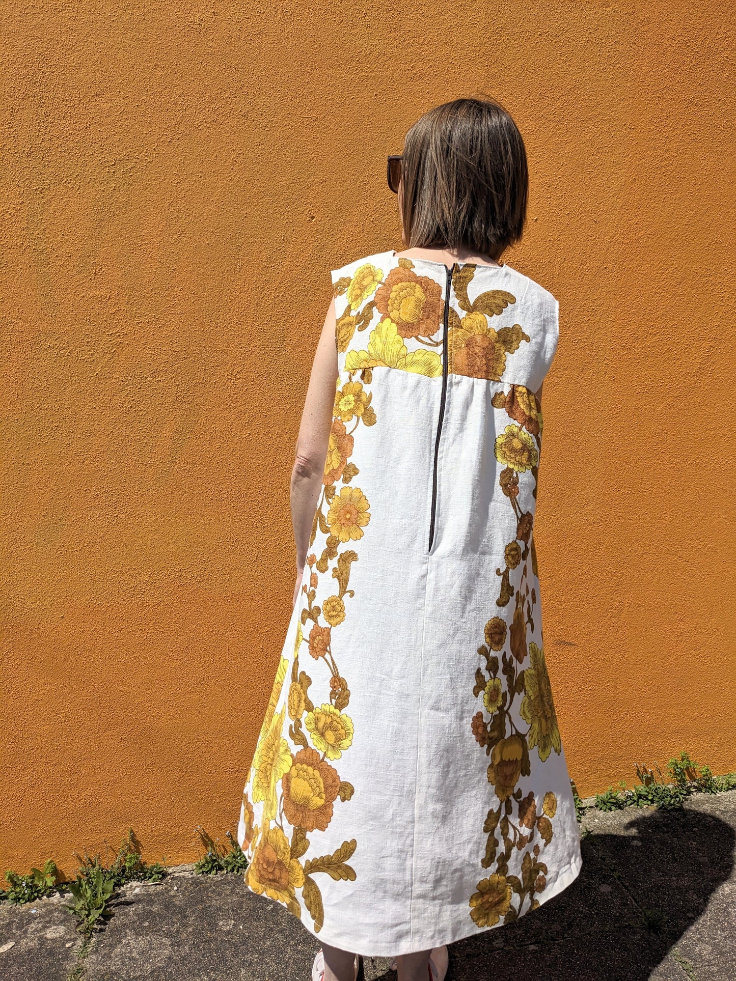 Vintage Botanical Floral Tablecloth Dress