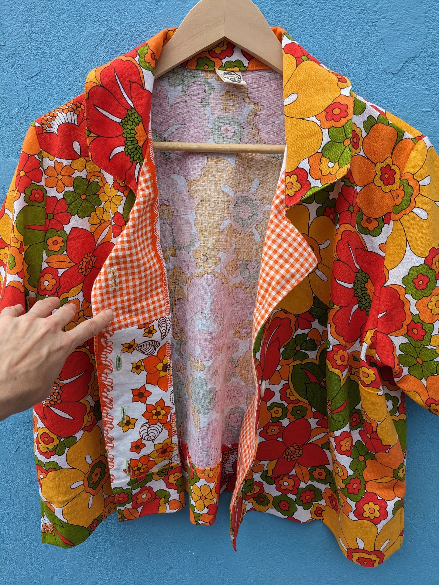 Handmade Vintage Fabric Flower Shirt