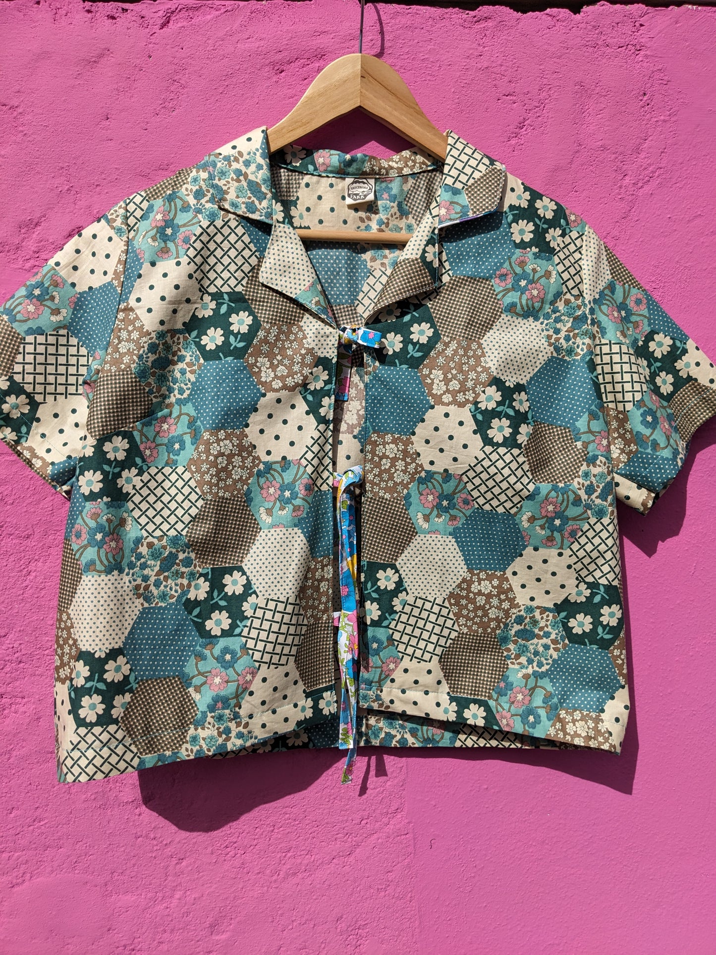 Vintage Patchwork Print Fabric Shirt