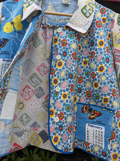 Handmade Vintage Butterfly Teatowel Shirt