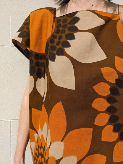 Handmade Vintage Sunflower Print top