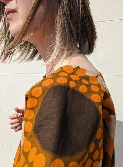 Handmade Vintage Sunflower Print top