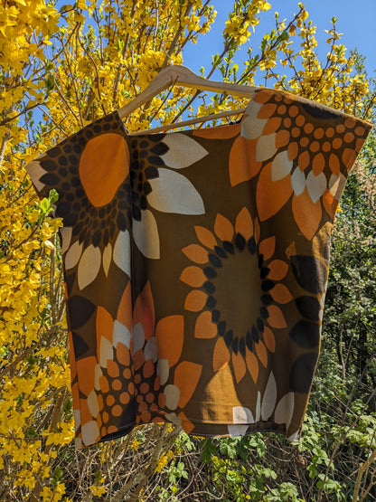 Handmade Vintage Sunflower Print top