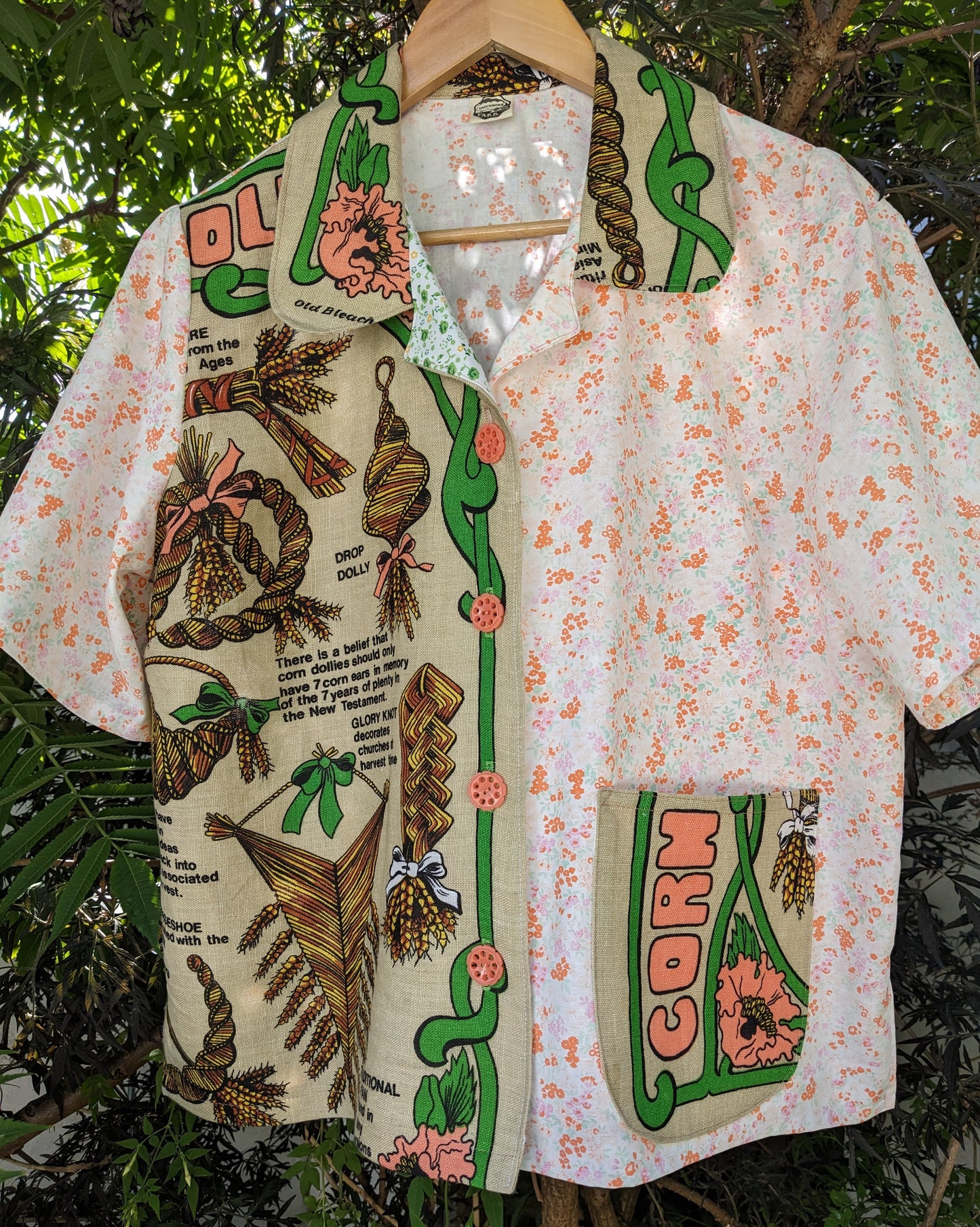Handmade Vintage "Corn Dollies" Teatowel Shirt