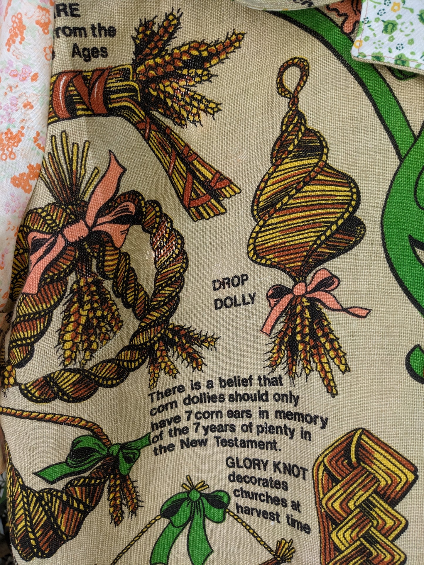 Handmade Vintage "Corn Dollies" Teatowel Shirt