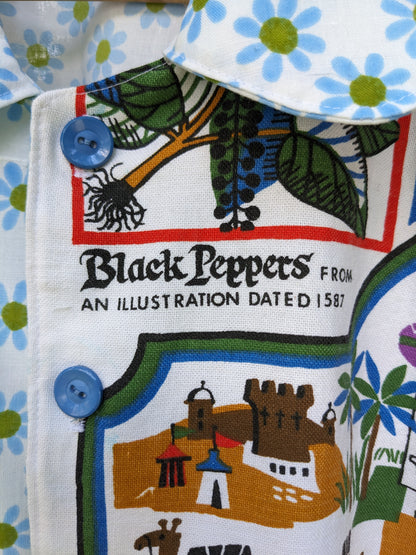 Handmade "Spice Trade" Vintage Teatowel Shirt;