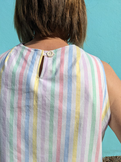 Handmade Vintage Candy Stripe Sleeveless Top